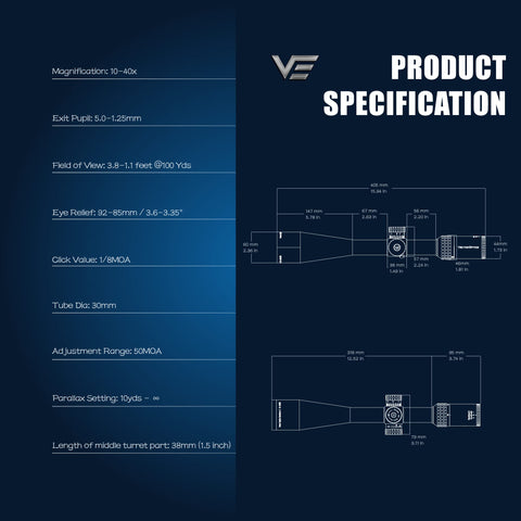 Sentinel-X 10-40x50 SFP | Benchrest Shooting Rifle Scope