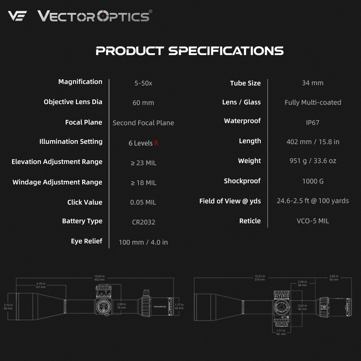 Benchrest Shooting | Tauron 5-50x60 ED SFP Long-Range HPVO Rifle Scope (SCOL-69) | Field Target Shooting