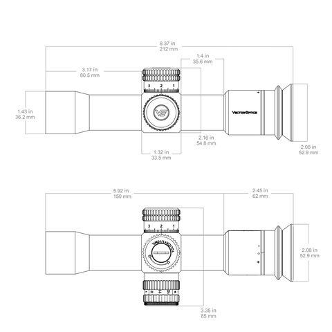 Veyron Plus 10x30 Zero Eye Relief | Fixed Magnification Rifle Scope