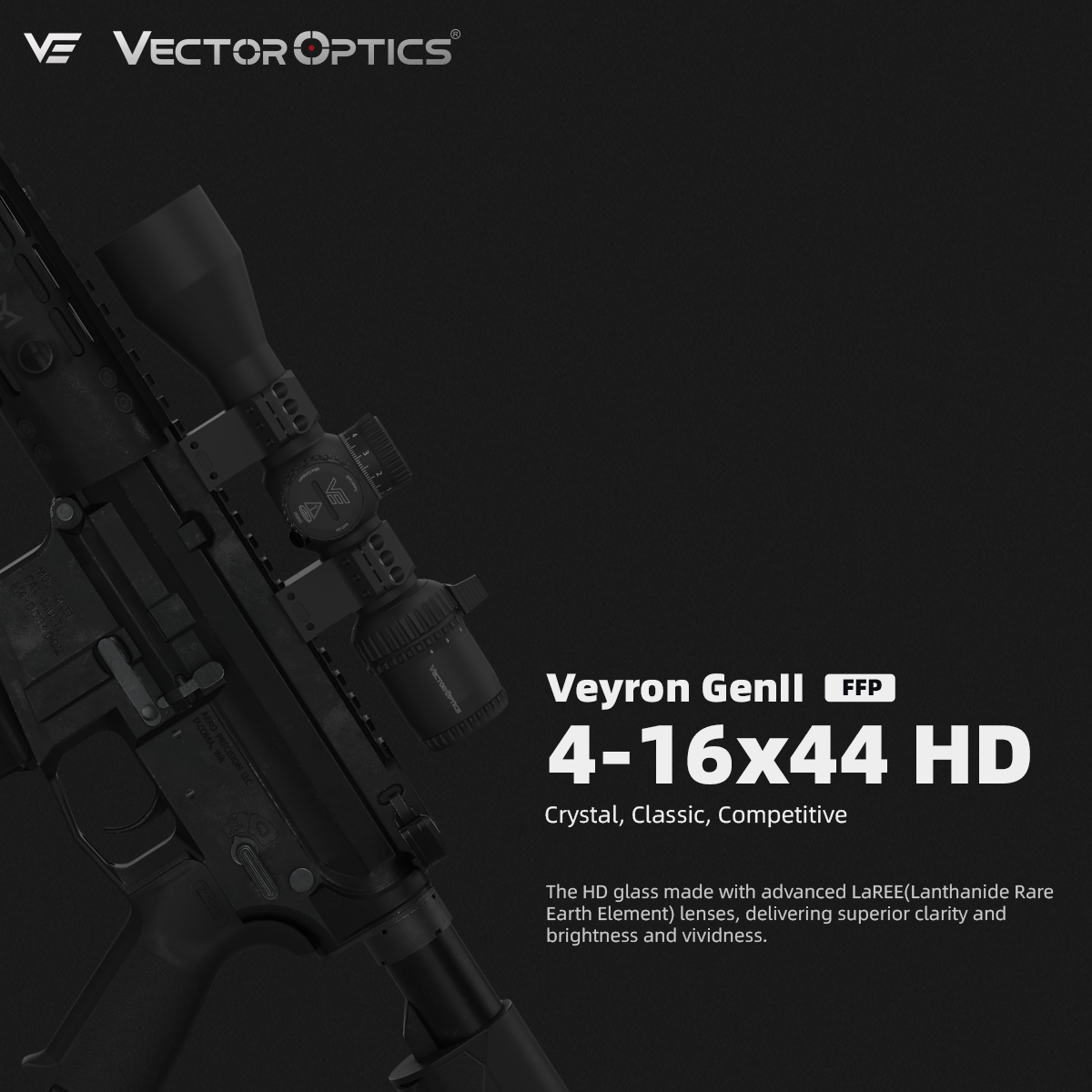 Small Game Hunting | Veyron GenII 4-16x44 HD CTR FFP FT/HFT Rifle Scope (SCFF-73)