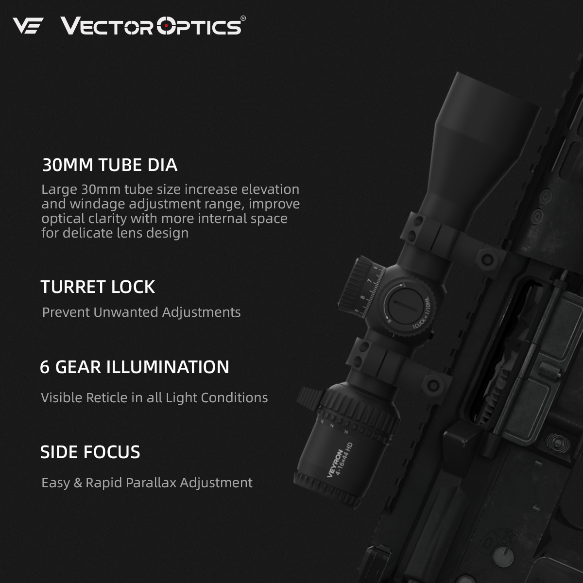 Small Game Hunting | Veyron GenII 4-16x44 HD DCR FFP MPVO FT/HFT Rifle Scope (SCFF-78)
