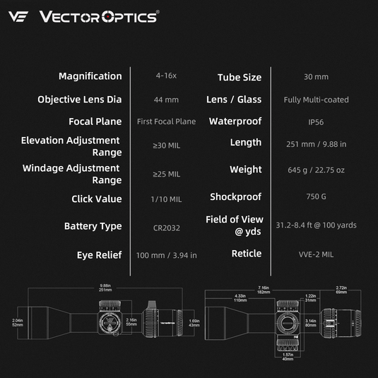 Veyron GenII 4-16x44 HD specifications