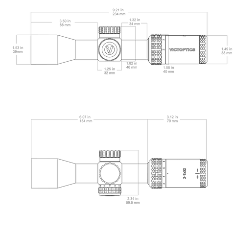 VictOptics SOI 2-7x32 Riflescope