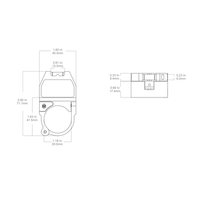 X - ACCU 30/34mm Quick - flip Turret Mark Magnifier Mount Ring with Level Bubble SCTR - 01/02 - Vector Optics US Online Store