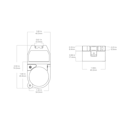 X - ACCU 30/34mm Quick - flip Turret Mark Magnifier Mount Ring with Level Bubble SCTR - 01/02 - Vector Optics US Online Store