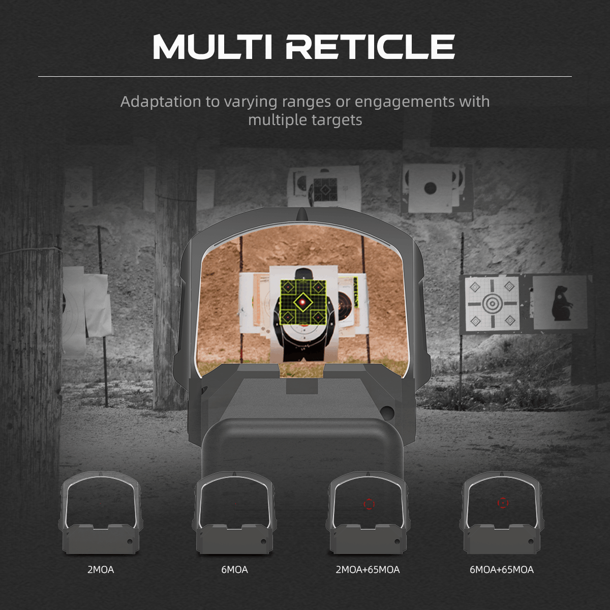 Multi-Reticle | Frenzy F3 26x32 Multi Reticle IPSC Red Dot Sight (SCRD-M79) | GIN
