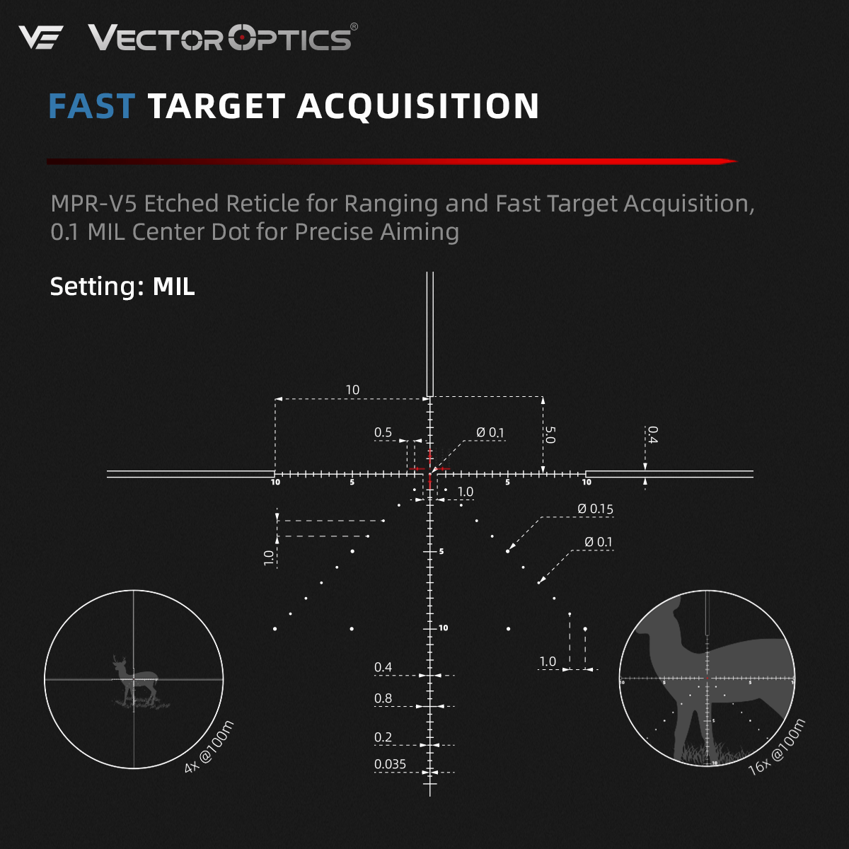 Field Target Shooting | Veyron 4-16x44IR MPVO FFP Break Barrel Air Rifle Scope (SCFF-38)