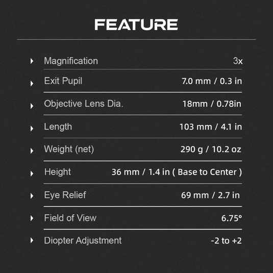 Red Dot Magnifier | Maverick-III 3x22 MIL