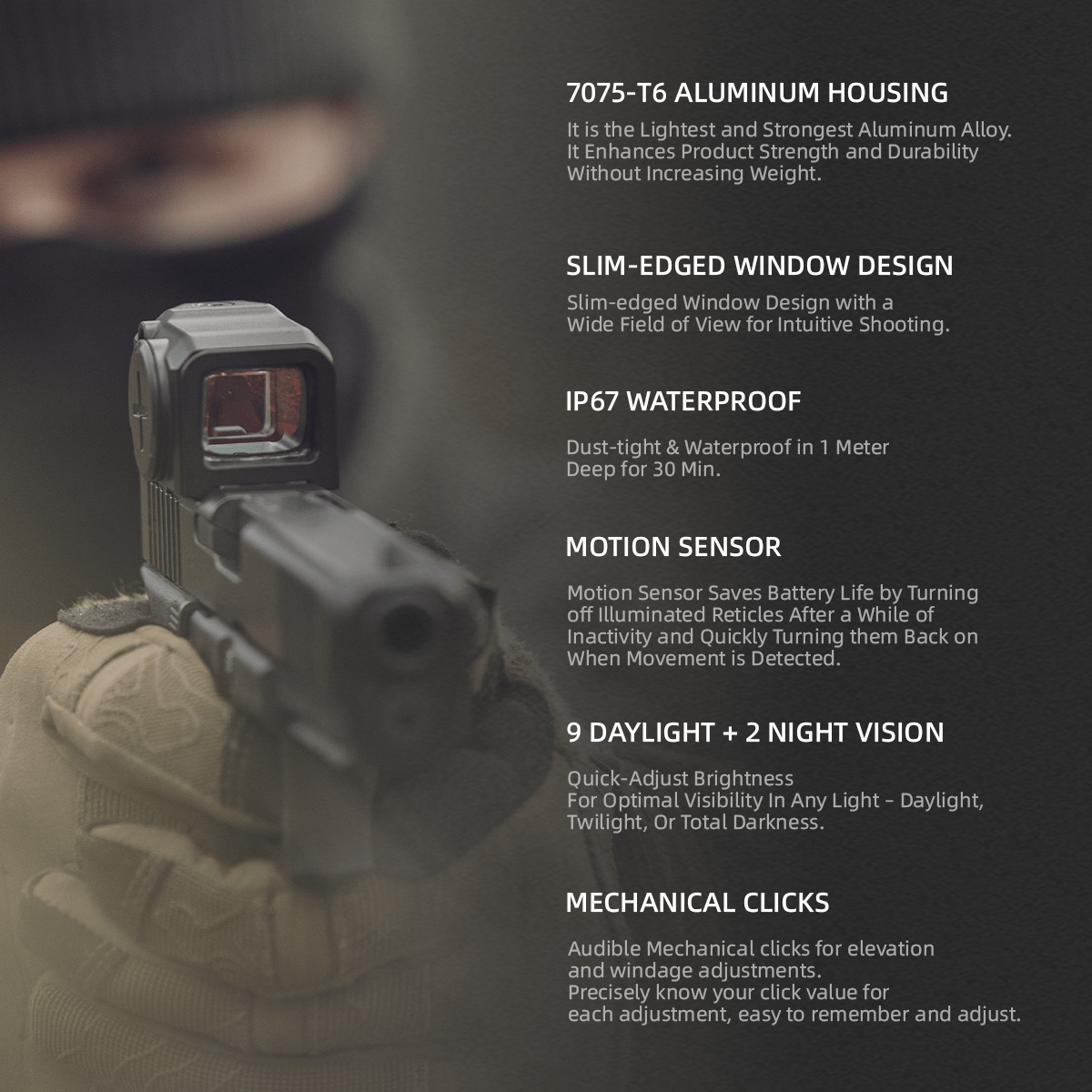 IP67 waterproof red dot