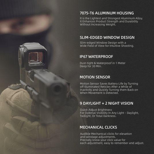 IP67 waterproof red dot