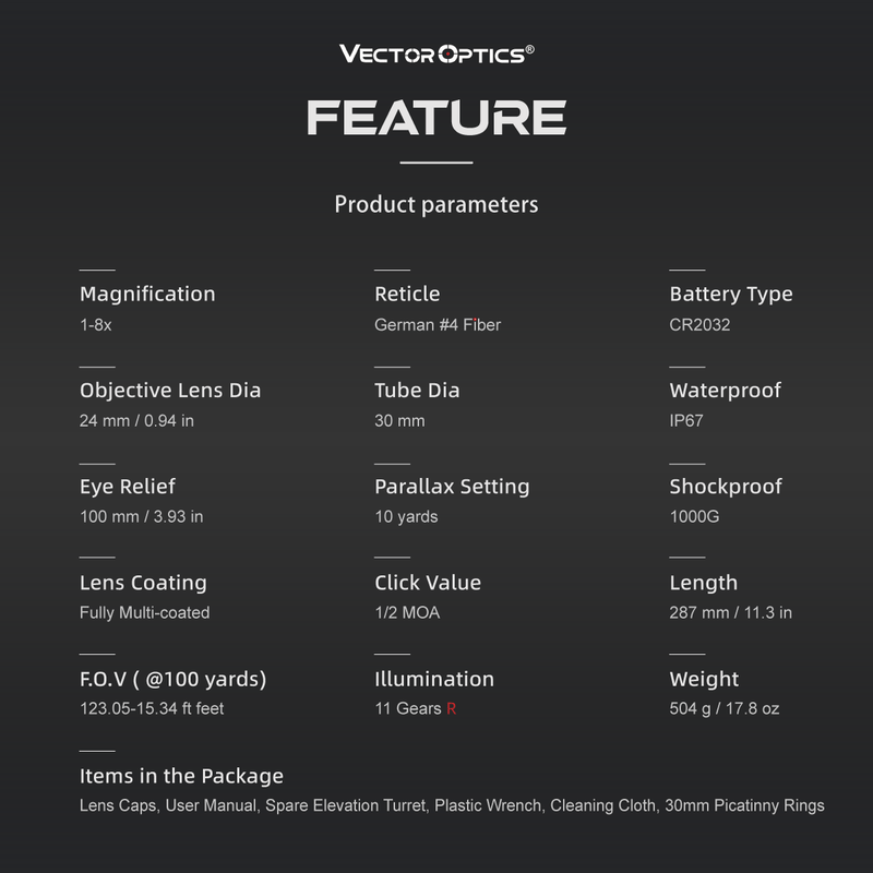 Load image into Gallery viewer, German #4 Fiber | Continental x8 1-8x24 SFP ED Fiber Hunting Scope (SCOC-51)
