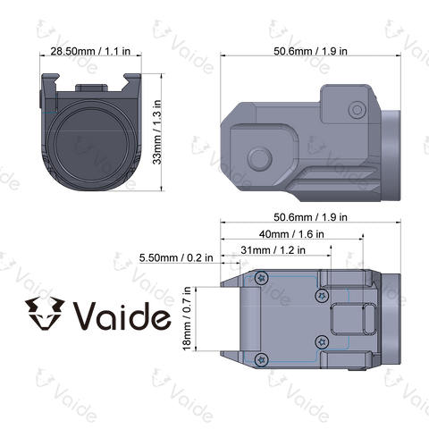 Vaide Scrapper Subcompact Pistol Flashlight FDE