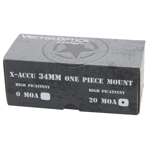 X-Accu 34mm High Profile One Piece 20MOA Mount