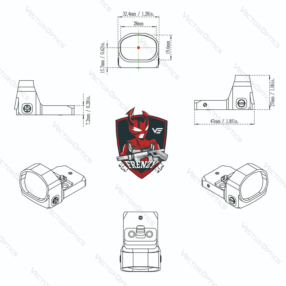 Frenzy-X 1x20x28 Red Dot Sight - Vector Optics - Vector Optics US