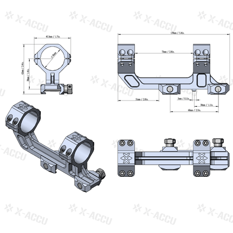 20MOA 30mm 1-Piece Extended Picatinny AR Mount