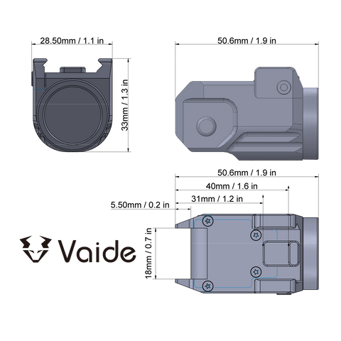 Vaide Scrapper Subcompact Pistol Flashlight