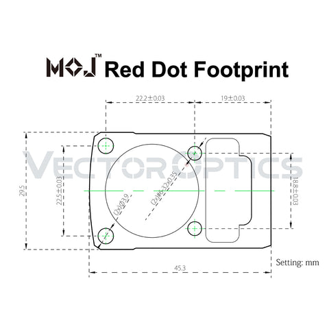 MOJ Red Dot Sight Offset Picatinny Mount