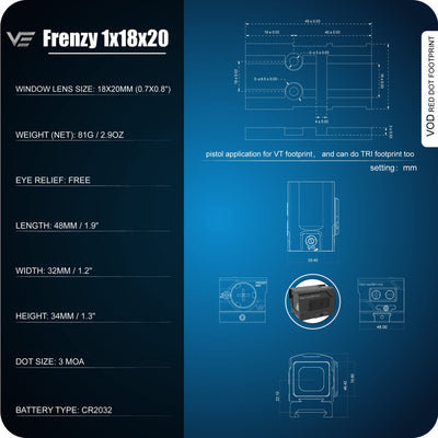 Frenzy Plus 1x18x20 Enclosed Reflex Sight