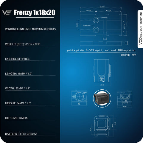 Enclosed Reflex Sight | Frenzy Plus 1x18x20 Red Dot