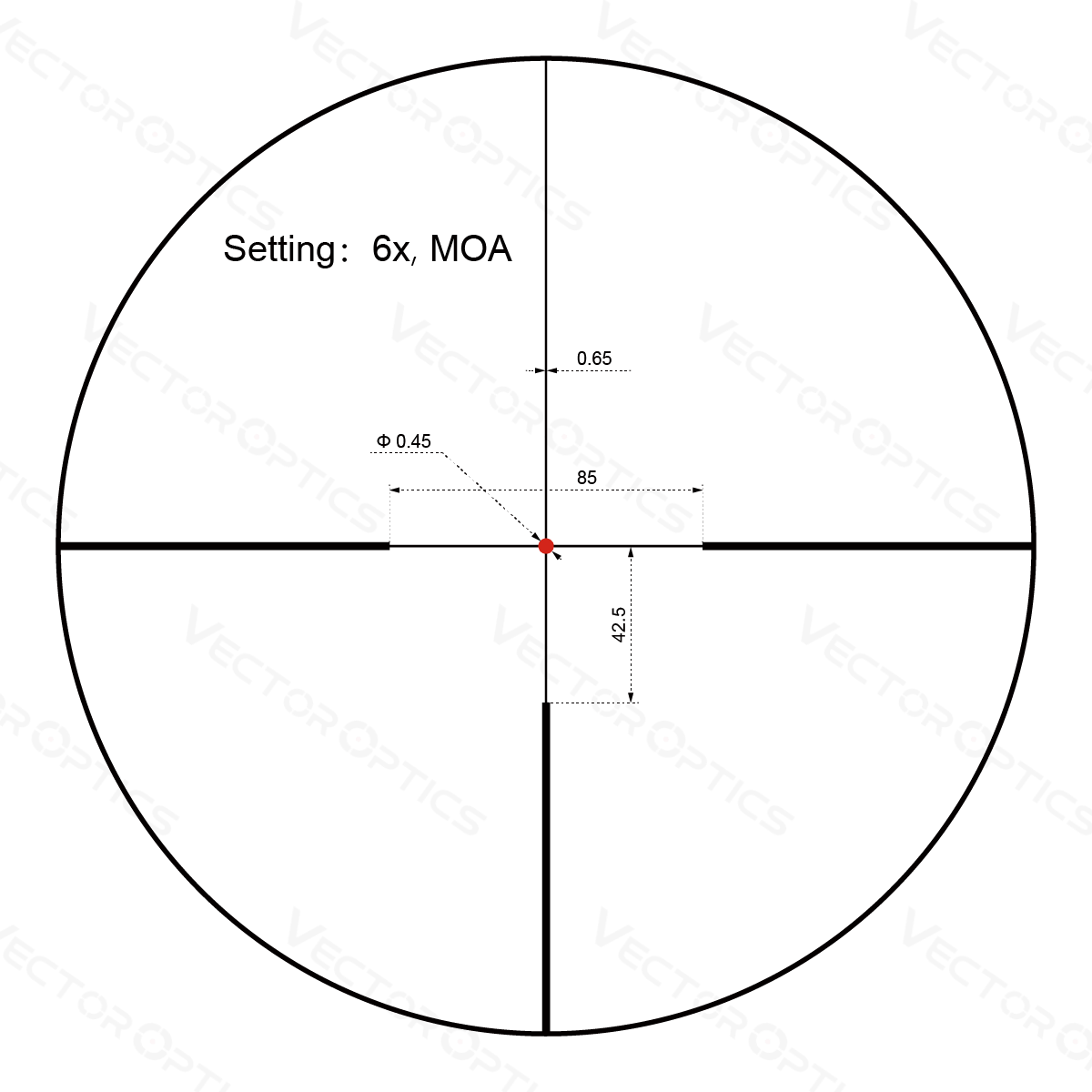 Constantine 1-6x24i Fiber Dot Reticle - Vector Optics Online Store