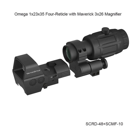 Omega 23x33 Red Dot Four Reticle