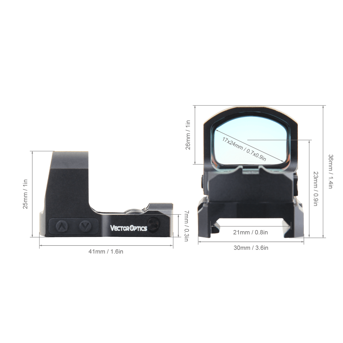 Frenzy-S 1x17x24 SAS Battery Side Loading Red Dot Sight - Vector Optics Online Store