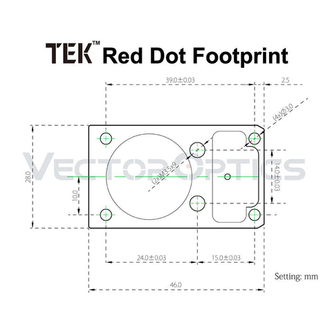 TEK Red Dot Sight Offset Picatinny Mount