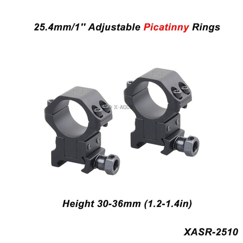 X-ACCU 25.4mm/1in 30mm 34mm Adjustable Scope Rings