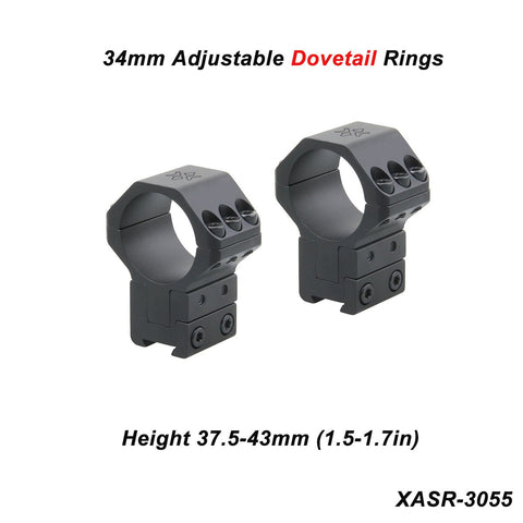 X-ACCU 25.4mm/1in 30mm 34mm Adjustable Scope Rings