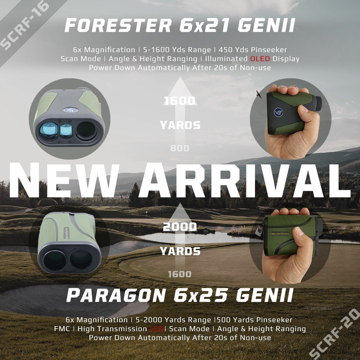 Paragon 6x25 LCD Rangefinder GenII 2000 Yards - Vector Optics Online Store